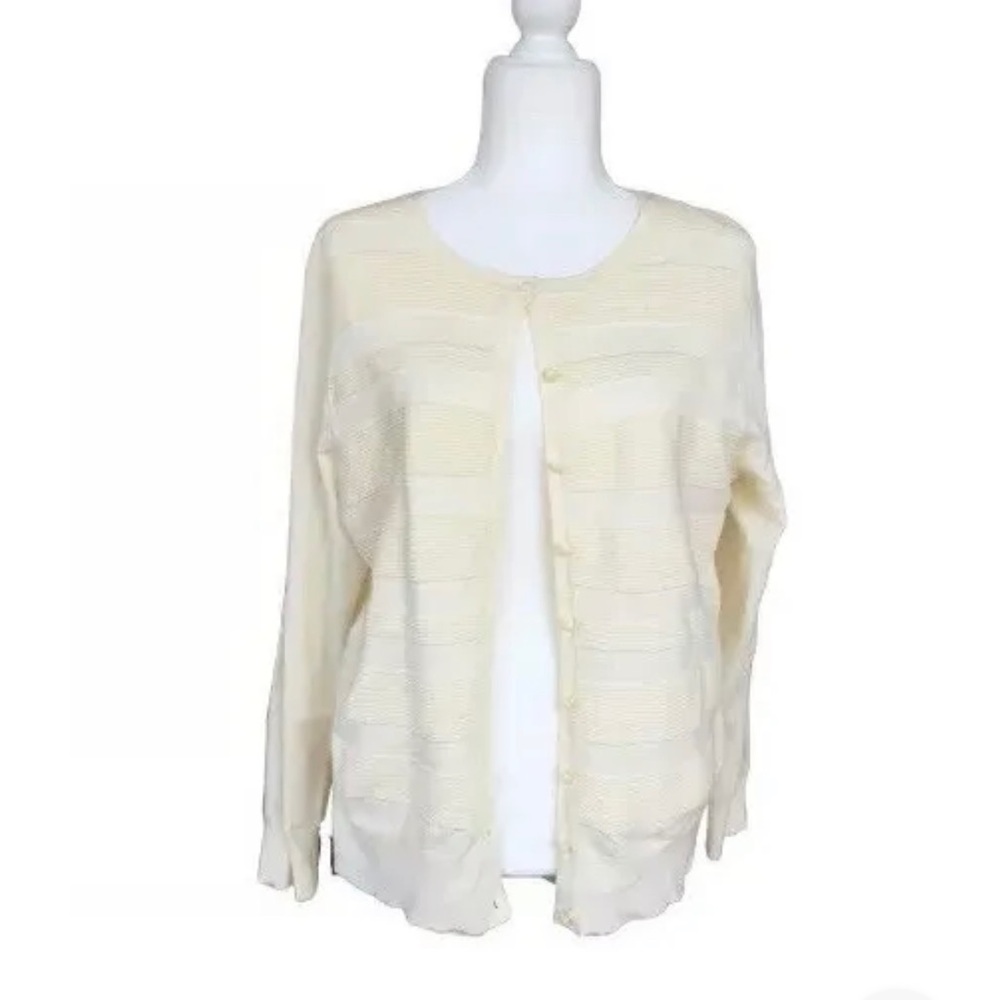 Charter Club Cardigan Cream Women Size L